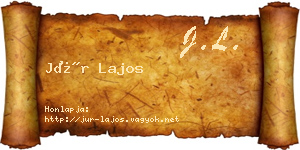 Jür Lajos névjegykártya